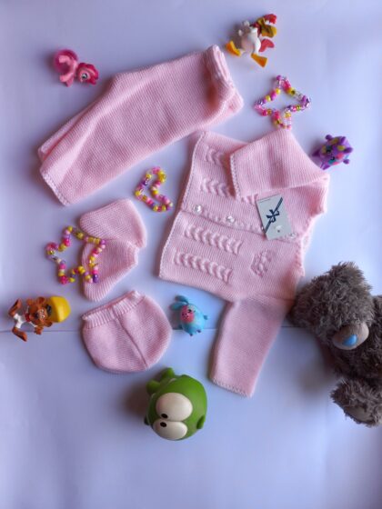 Pink newborn baby suit